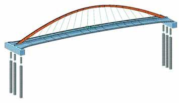 13 Obr. 13 Montáž oblouků Fig. 13 Arch erection Obr. 14 Betonáž oblouků Fig. 14 Arch casting Obr. 15 Napínání závěsů Fig. 15 Suspenders tensioning Obr.