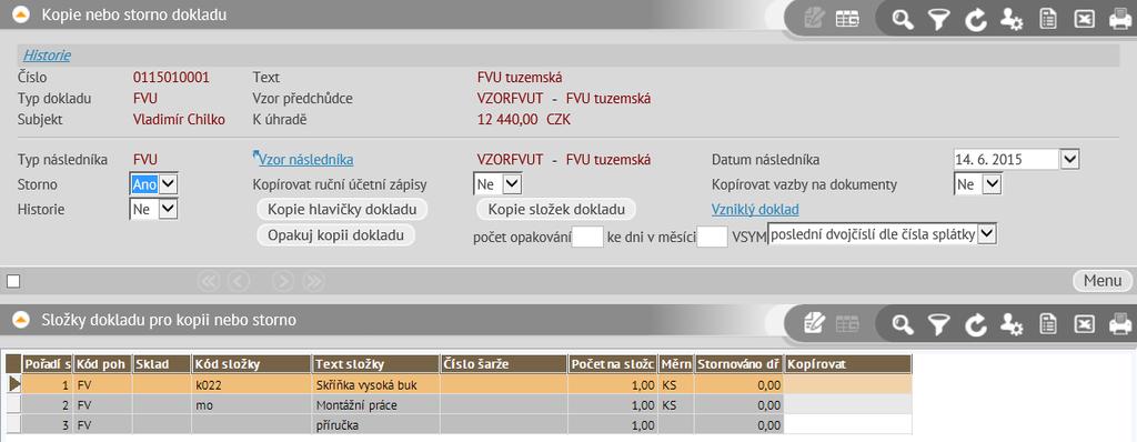 Poté je možno zadat na složce Celkový počet (množství) a částky. Podle toho, kterou částku zadáme, se dopočtou zbývající částky (v závislosti na Sazbě DPH a množství).