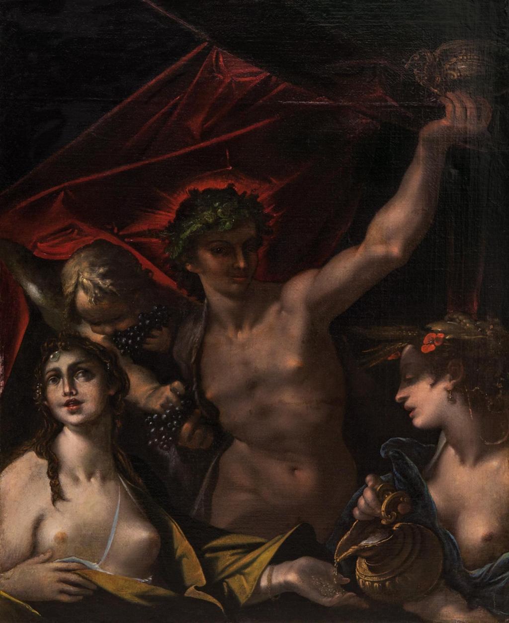 3/ Bartholomeus Spranger (připsáno): Bakchus, Venuše a Ceres, 1597 1605 olej na plátně, 121,5 x 99 cm dosažená cena: 3 100 000 Kč European Arts 19. 11.