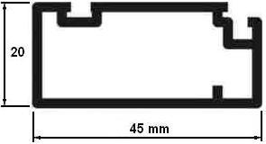 SVĚT SÍTÍ PROTI HMYZU 9 / 2018 Dveřní profil extrudovaný P 45x20 DEKOR (45 mm x 20 mm s drážkou na kartáč) P 45x20 DEKOR Dveřní profil extrudovaný P 45x20 DEKOR s drážkou na kartáč ID1/ ID2/ ID3* 30