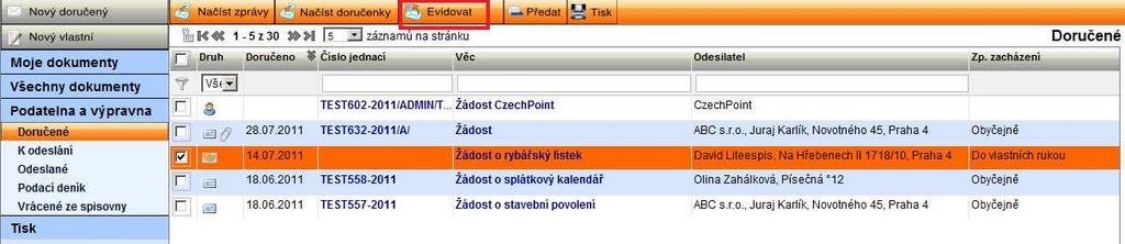 všechny DZ za celý den doporučujeme ponechat přednastavené časové týdenní rozpětí, kdy již jednou načtené zprávy nebudou opakovaně načteny. 6.5.2.