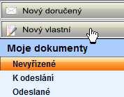 obr. 6. Založení dokumentu Po stisku tlačítka se otevře prázdný profilový formulář pro zadání informací o novém dokumentu.