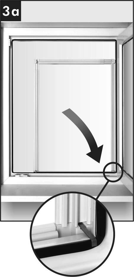 3a - Umiestnite rám do okna, v prípade nutnosti využite pomoc druhej