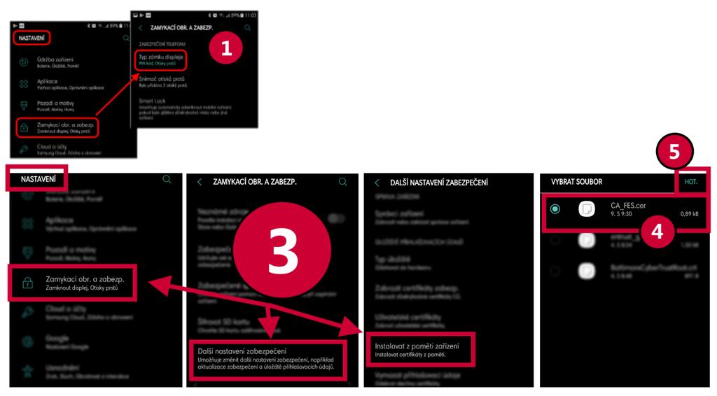 ŘEŠENÍ 3 - RUČNÍ PŘIDÁNÍ NOVÉHO TYPU CERTIFIKÁTU CESTA 2 Pokud se nedaří vložení certifikátu pomocí Cesty 1, vyzkoušejte tuto možnost, která spočívá v importu certifikátu přes tzv.