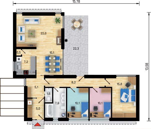 užitková plocha 103,6 m 2 dispozice 4+1 zastavěná plocha