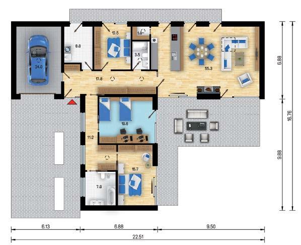 užitková plocha 179,2 m 2 dispozice 4+1 zastavěná