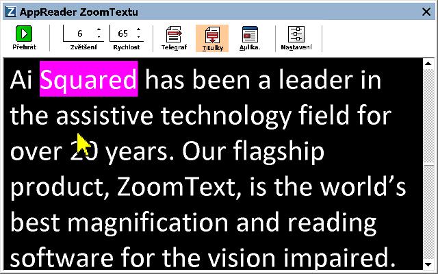 Kapitola 6 Funkce Odečítače 163 Prostředí Textového zobrazení Textové zobrazení čte ve speciálním prostředí, ve kterém je text přeformátován a proto se lépe čte.