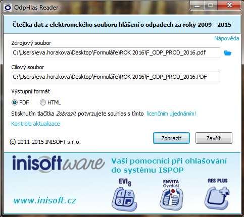 (2009-2016) ve formátu PDF nebo HTML (z původního formátu XML) - lze stáhnout