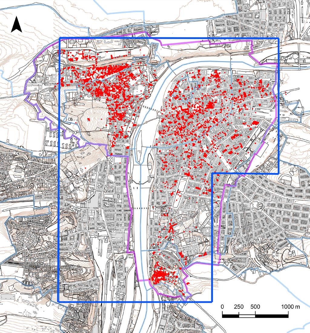 1. Ú vod Obr. 1.4. Plošný rozsah záznamů mapy archeologických dokumentačních bodů tzv. Hrdličkovy mapy (MADB).