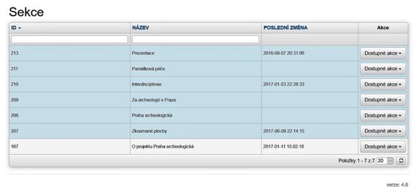 5. Redakční systém portálu praha-archeologicka.cz POSLEDNÍ ZMĚNA Datum poslední změny sekce ve formátu rok-měsíc-den hodina:minuta:sekunda.