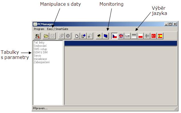 Základní obrazovka EasyGate PC Manager UNI Instalace a nastavení EasyGate PCManager (Win7) 1. 2. 3. 4. 5. 6. Připojte EasyGate k PC přes USB rozhraní. Brána musí být vypnuta.
