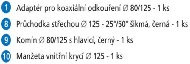 : pro instalatérské a stavební firmy dp danex-plast : cena pro konečného spotřebitele pro kondenzační kotle VICTRIX PRO / VICTRIX PRO ErP Odkouření Ø 80/125 - vertikální Vertikální koncetrická sada