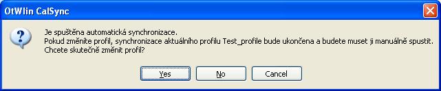 synchronizace nového profilu není spuštěna. Tu musí provést uživatel manuálně na záložce Synchronizace.