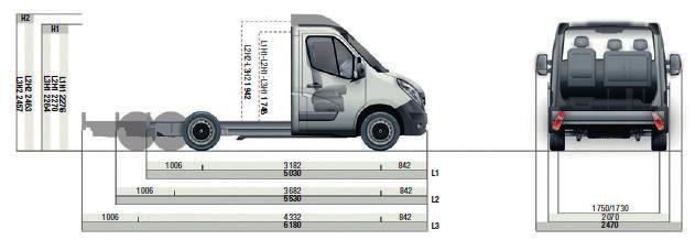 rozměry PLOŠINA SKLOPNÝ VALNÍK A SKLOPNÝ VALNÍK DVOUKABINA Přední pohon Zadní pohon TECHNICKÉ ÚDAJE MOTORIZACE dci 110 dci 125 Energy dci 135 dci 150 Quickshift Energy dci 165 Emisní norma Euro 5b+