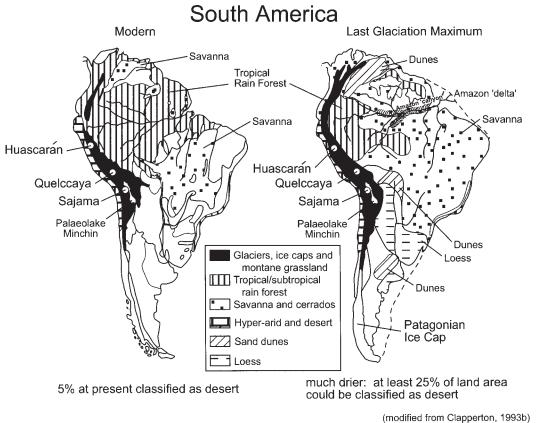 Regionální klimatický vývoj holocénu: Jižní Amerika rekonstruovaná změna
