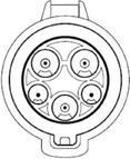 5.2.1 Konektory pro nabíjení střídavým proudem 5.2.1.1 Typ 1 SAE J1772 / IEC 62196-2 Tento typ umožňuje jednofázové nabíjení střídavým proudem.