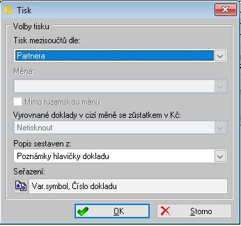 4.1.4 Tisk inventarizace ve Windows 4.1.4.1 Jeden účet Seznam otevřených dokladů jednoho účtu můžete vytisknout přímo z hlavního formuláře inventarizací tlačítkem Tisk.