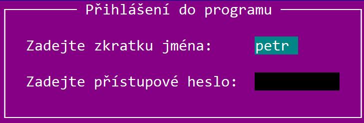 zvolit, zda se zadává pouze heslo (stávající stav), nebo jméno a heslo, případně zkratka a heslo.