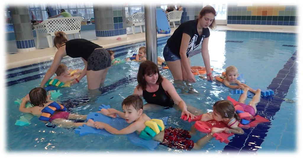Plavecká výuka cílem plavecké výuky je seznámení a adaptace dětí na vodní prostředí, radost z pohybu ve vodě, nácvik správného dýchání ve vodě, vznášení a statické splývání, poloha na prsou, potápění