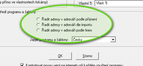 Pokud máte csv soubor v jiném pořádí, lze v pravém sloupci okna nastavit toto pořadí (sloupce). Program si pak automaticky přizpůsobí sloupce.