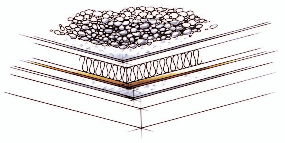. Inverzní střecha kačírkový zásyp ochranná a filtrační vrstva - např.