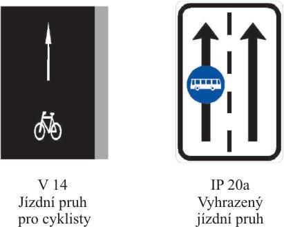 , o silničním provozu: (1) Je-li zřízen jízdní pruh pro cyklisty, vyhrazený jízdní pruh pro cyklisty stezka pro cyklisty nebo je-li na křižovatce s řízeným provozem zřízen pruh pro cyklisty a