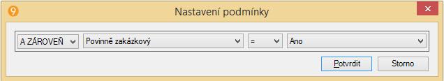 Příklad - budou filtrovány všechny účty, jejichž kód účtu začíná na 1 a které mají kdekoliv v názvu účtu mater Tlačítko Filtr zapojí (spustí) filtraci Tlačítko Storno