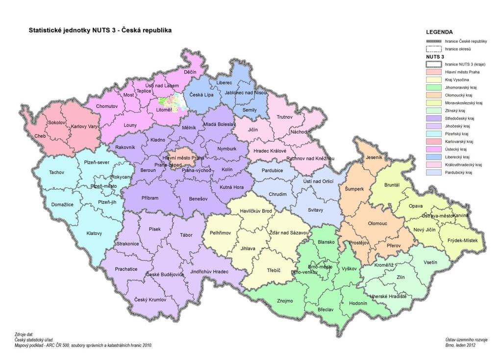 Obrázek 2 Poloha MAS ČS v rámci NUTS 3 Území MAS České středohoří je tvořeno 34 obcemi, leží na soutoku Labe a Ohře.