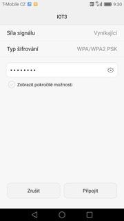 Telefon začne automaticky vyhledávat okolní Wi-Fi sítě.