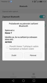 Bluetooth - párování zařízení ikonu Nastavení.