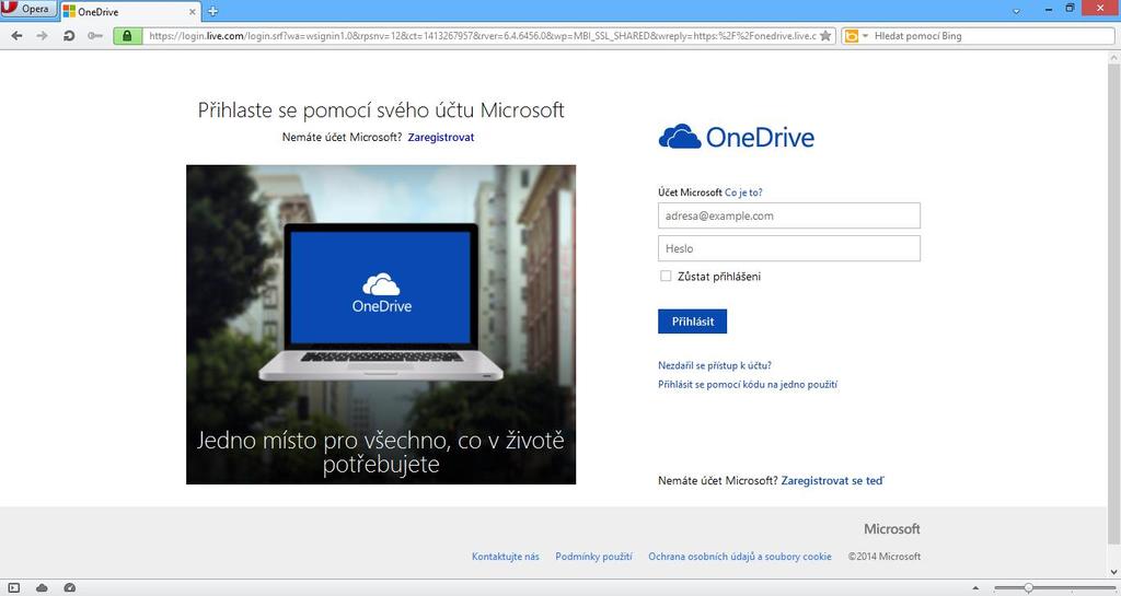 3. Cloudové služby OneDrive Cloudové úložiště OneDrive společnosti Microsoft, které může sloužit jakožto ukázka integrace a vzájemné propojení různých služeb (úložiště OneDrive, e-mail Outlook,