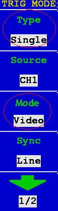 Typ Video Synchronizace Modulace Holdoff Holdoff Reset Line Field Odd field Even field Designed Line NTSC PAL/SECAM 100ns~ 10s Spuštění při dosažení nastavené šířky Pulsu Nastaví synchronizaci