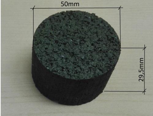 Fig. 5 Rubber specimen Fig. 6 Specimen deformation shape and amplitude Drop-weight impact tester Rubber specimens were tested using a drop-weight impact tester Impactor 2.