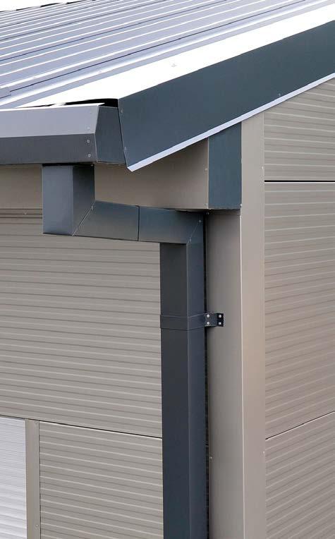 18 říslušenství Odvodňovací systémy ro návrh a specifikaci systému je nutné určit typ střešního panelu, jeho tloušťku a spád střechy.