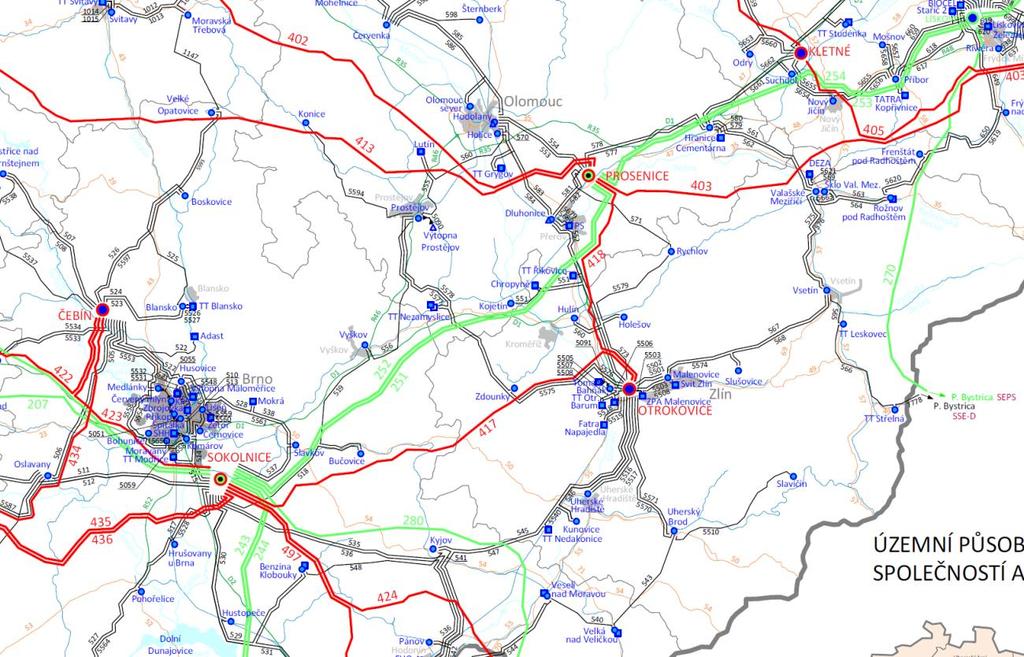 ZÁKLADNÍ PARAMATRY A CHARAKTERISTIKA DS 110 kv - Bezpečnostní kritérium ( N-1) - Zakruhované sítě - Smyčkové zapojení rozvoden do DS - Bezobslužné rozvodny s plnou možností dálkového ovládání všech