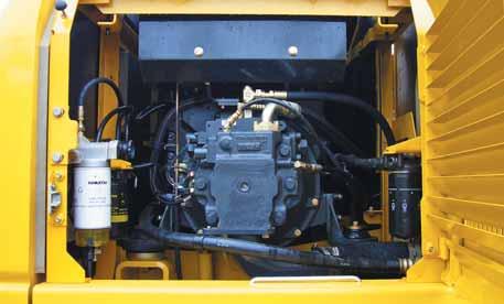 Snadný přístup k motoru, olejovému filtru a odkalovacímu ventilu palivového systému Filtr motorového oleje a odkalovací ventil palivového systému jsou na snadno dosažitelném místě.