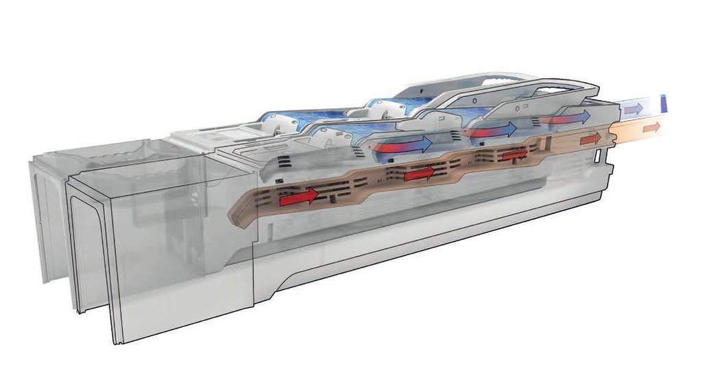 Efektivní vypouštění spínacích plynů MAXIMÁLNA KAPACITA SBĚRNICE Boční kanálky v celé délce NH lištového pojistkového odpínače vytvářejí druh odtahového komína, který