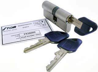 0/40 350212 895 Kč 1 083 Kč Klíč 350202 100 Kč 121 Kč Distribuce klíče možná pouze na základě dealerské smlouvy Bezpečnostní vložka STAR Patent 2032 3.