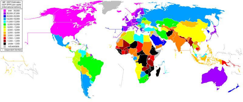Státy světa podle HDP na