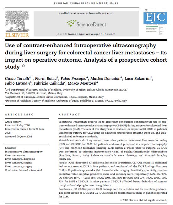 CE-IOUS Torzilli 2008 staging MR/CT IOUS 43 dalších lézí