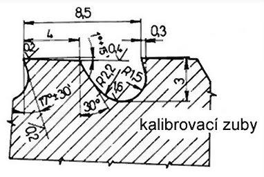 hloubku řezu) kalibrovací -