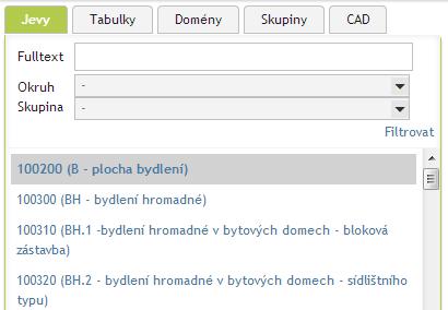 zálžky br. Zálžky v aplikaci Jevy (jevy ÚAP) Tabulky (SHP neb třídy prvků) Dmény (dmény vztahující se k atributům) Skupiny jevů (2.