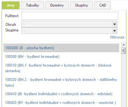 výsledky vyhledávání br. Vyhledané záznamy Získání infrmací jevu P klinutí na vybraný jev v dlní části Slupce B se ve Slupci C zbrazí infrmace jevu rzdělené d sekcí tlačítk pr rzbalení sekce br.