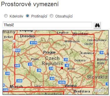 br. Grafické mžnsti zadávání vyhledávání Jakmile je prstrvé vymezení včetně režimu vyhdncení zadán, jsu p stisku tlačítka hledej navráceny pžadvané výsledky.