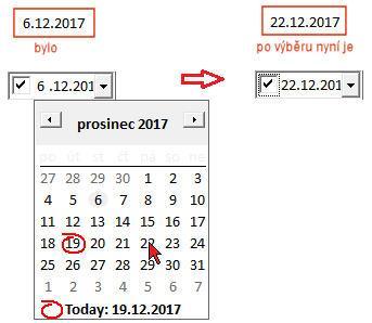 Co ještě dodat Obrázek 53: Ukázka prvku s kalendářem a zadání data Ovládací prvky ActiveX lze použít ve formulářích na listech (s kódem v jazyce VBA nebo bez něj) a v uživatelských formulářích v
