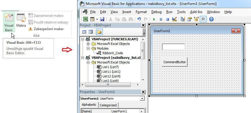 Panel nástrojů VBA K tomuto tématu opravdu pouze krátce, orientačně. Proč? Protože se jedná o rozsáhlé téma, které zasluhuje ne několik stránek, ale desítky nebo stovky stránek.