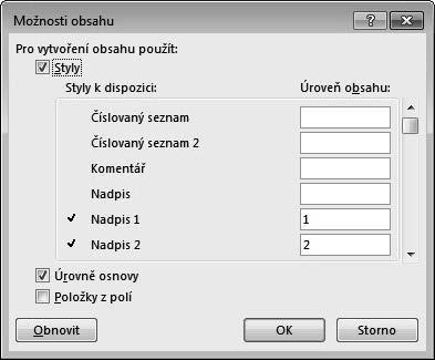 8: Přechod na určitou kapitolu pomocí položky obsahu 9.3.