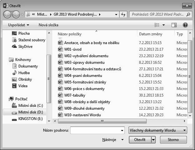 Zvolte, zda je dokument uložen v počítači nebo na webovém disku SkyDrive. 3.