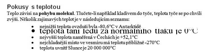 1. Vytvořte text podle obrázku. 2. Zkontrolujte, zda je kurzor ve správném odstavci. 3. Na kartě Domů klepněte v sekci Odstavec na tlačítko. 4. Ve volbě Řádkování vyberte volbu Přesně. 5.