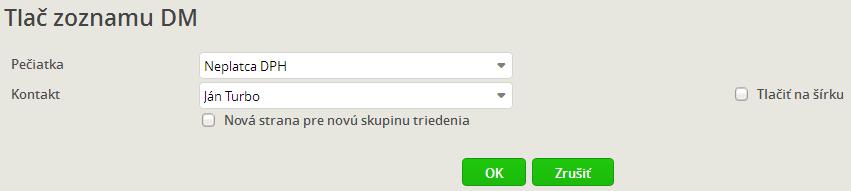 XML alebo iného formátu ak je dostupný. Pred zobrazením výstupu je zobrazené konfiguračné okno, v ktorom môžete zmeniť niektoré údaje.